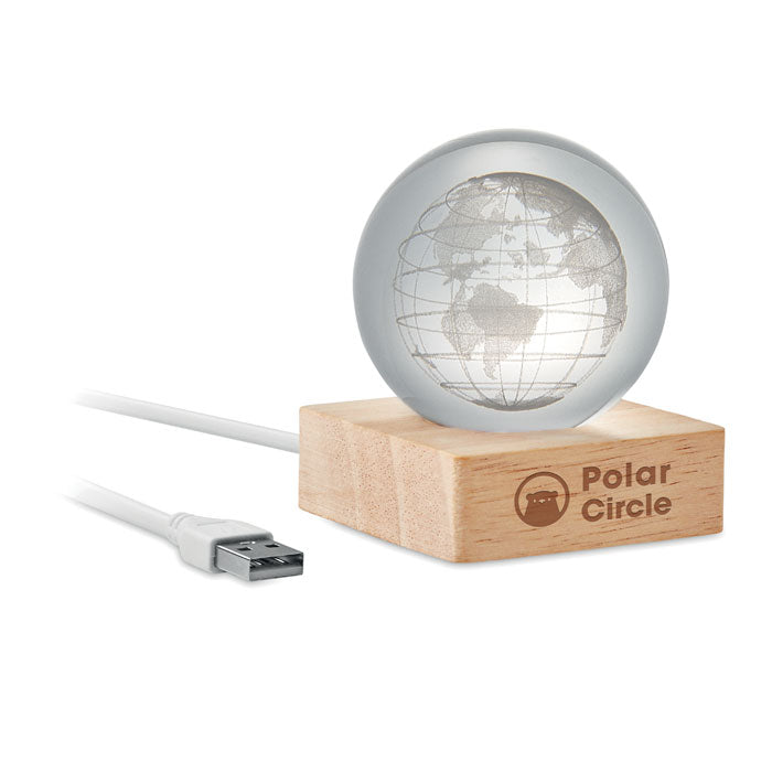 GLOBE LIGHT — Bois — exemple de marquage