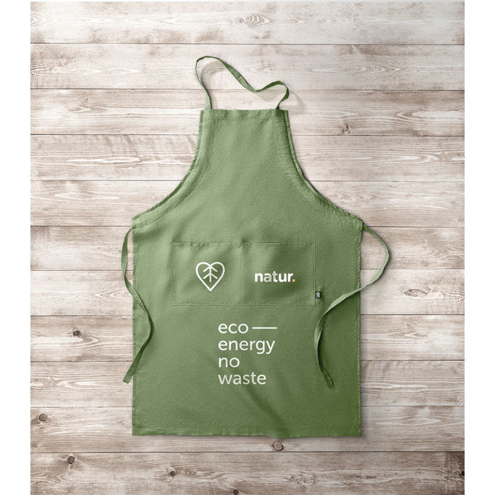 NAIMA APRON — Vert — exemple de marquage