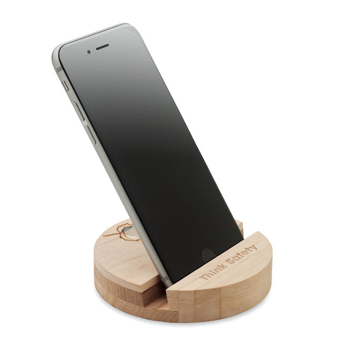 GROW ROUND STAND — Bois — exemple de marquage