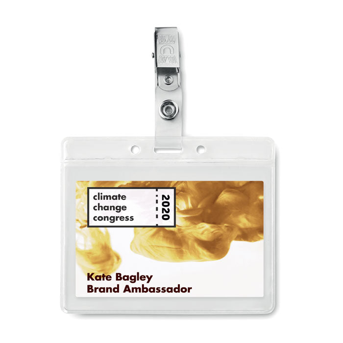 CLIPBADGE — Transparent — exemple de marquage