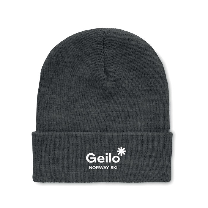 POLO RPET — Blanc/Gris — exemple de marquage